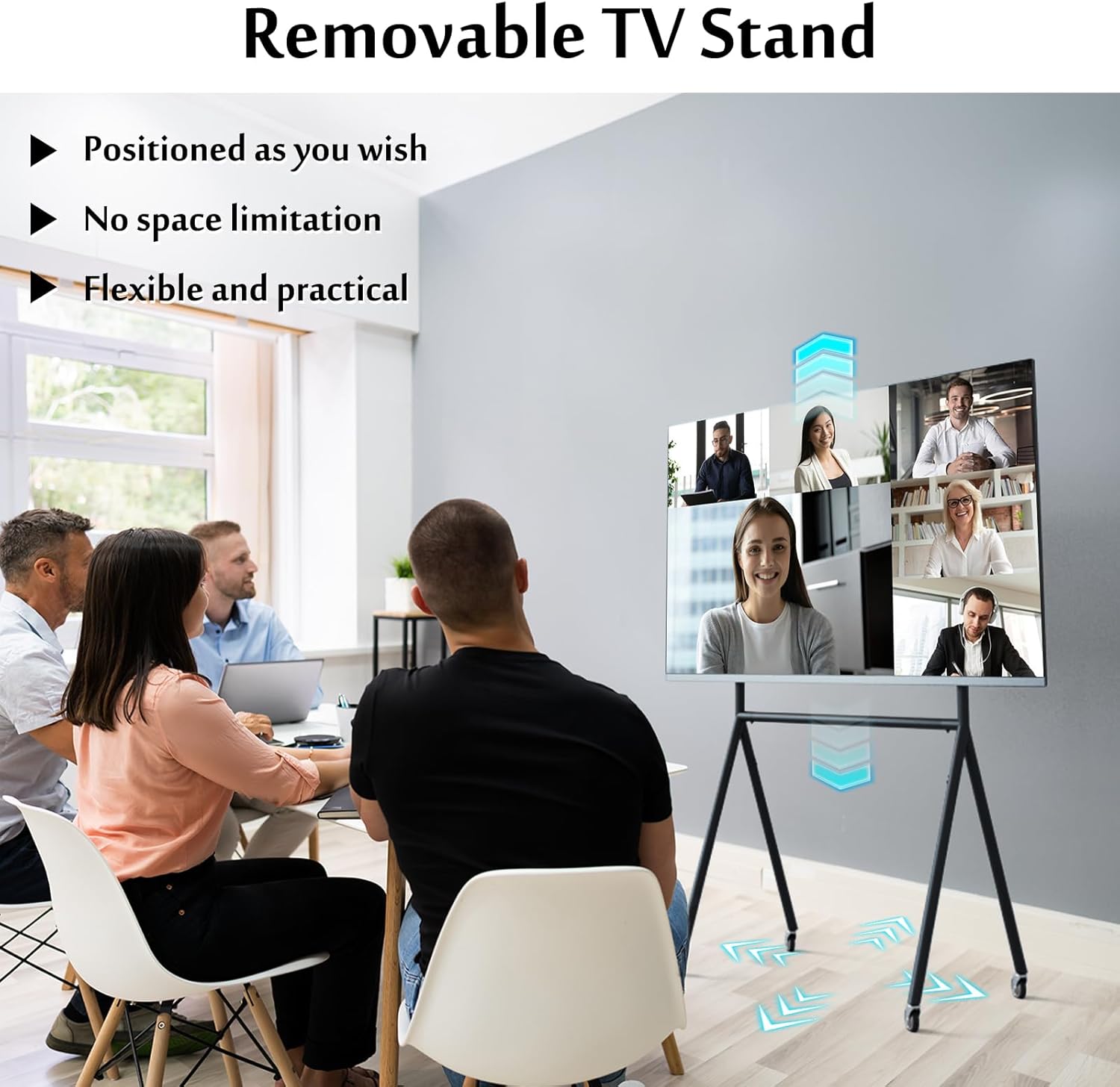 TV Easel Stand 37"-70" inch Adjustable with Wheels B30156