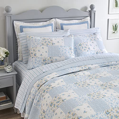 King Cotton Reversible Quilt Set with Matching Shams C838810