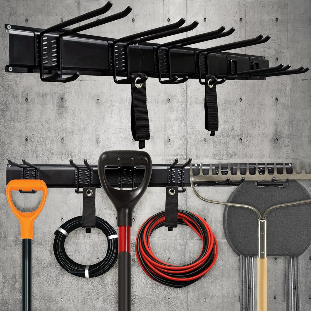 Heavy Duty Steel Tool Storage Rack with Wall Hooks Pack of 2 P524971