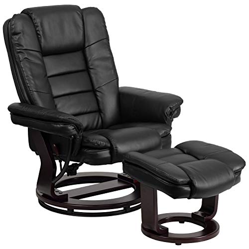 Beige LeatherSoft Multi-Position Recliner with Ottoman L716170