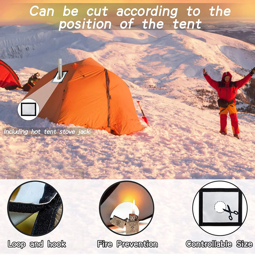 Black Portable Steel Camping Stove with Pipe V762