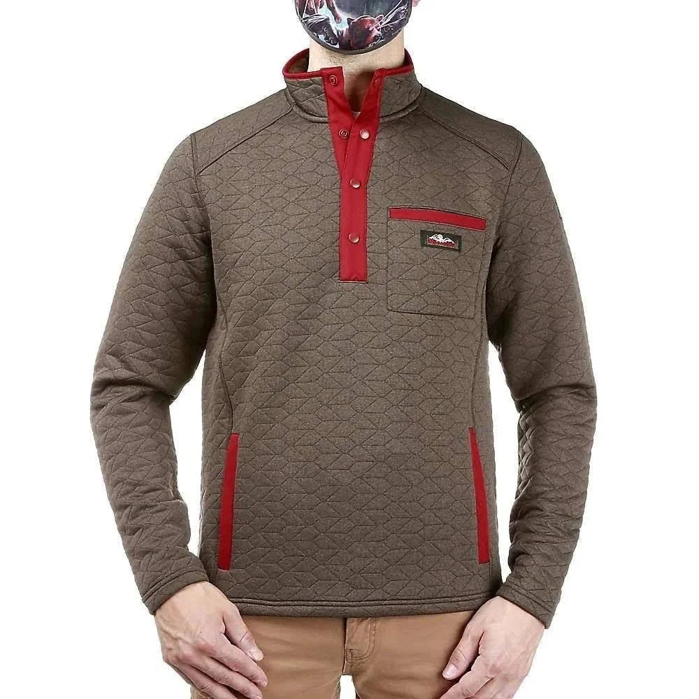 Medium Brown Quilted Snap Pullover V89140