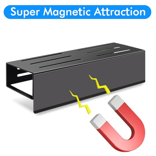 Magnetic Spice Racks with 6-Hooks Metal Fridge Side Shelf V100635