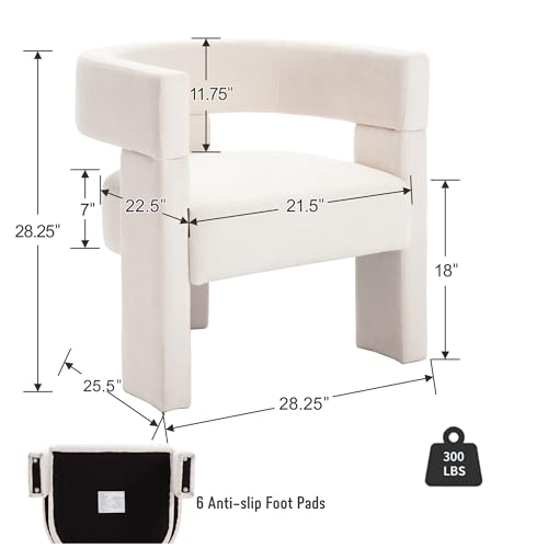 Beige Linen Barrel Accent Chair W595