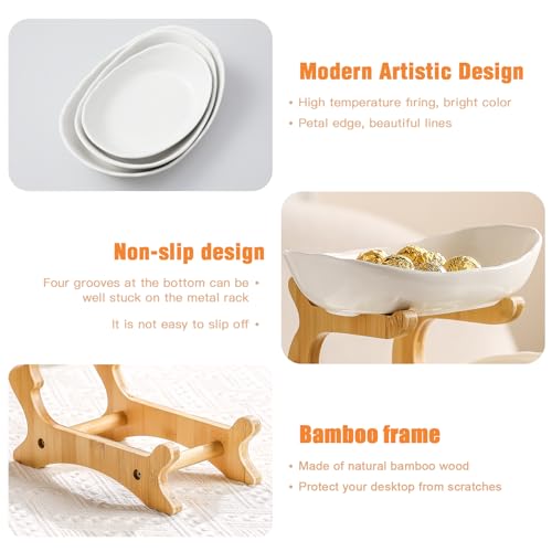 3 Tier White Ceramic Fruit Basket B301