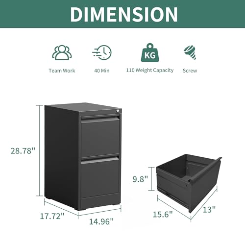 3 Drawer Vertical Metal File Cabinet with Lock R483