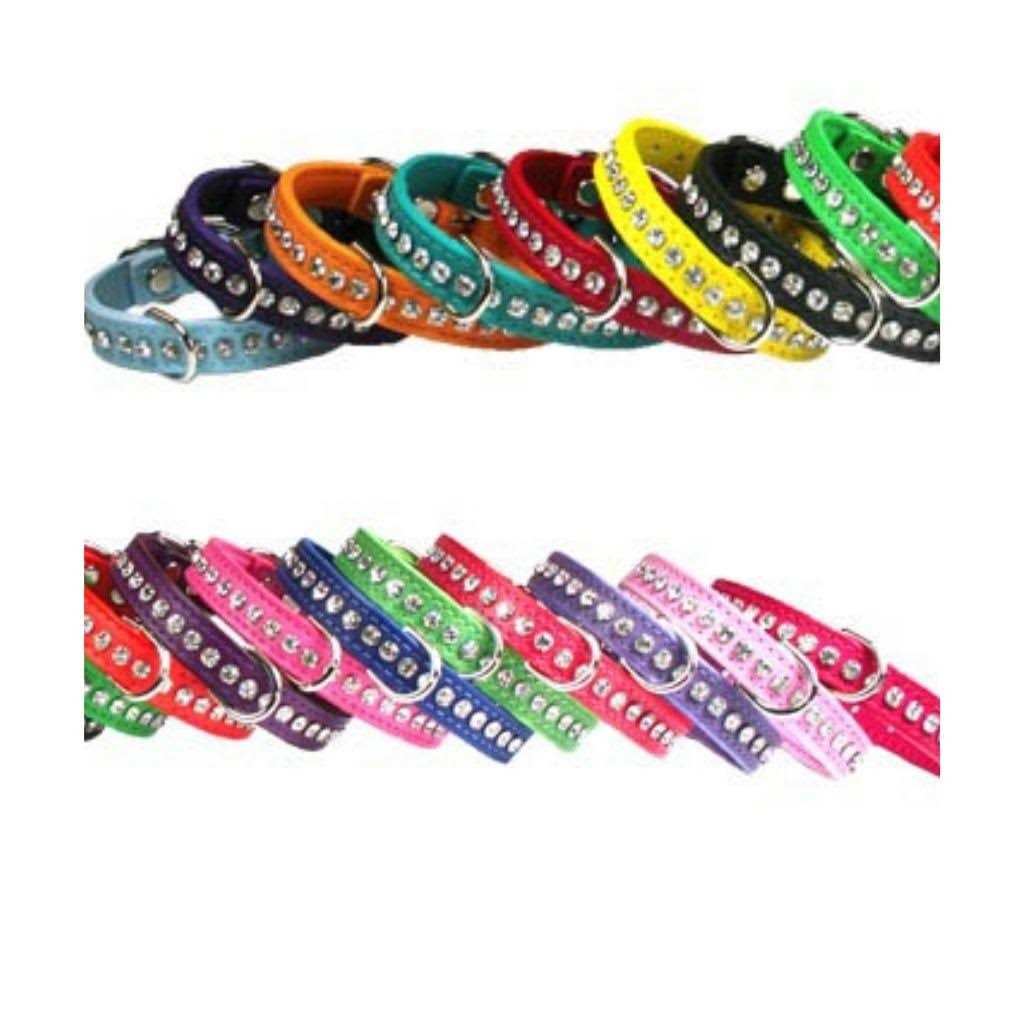 Leather Crystal Dog Collar Z799840