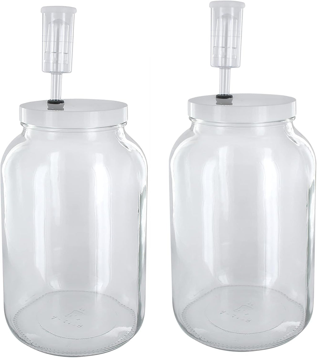 One Gallon Glass Wide Mouth Fermenter Set of 2 X218800