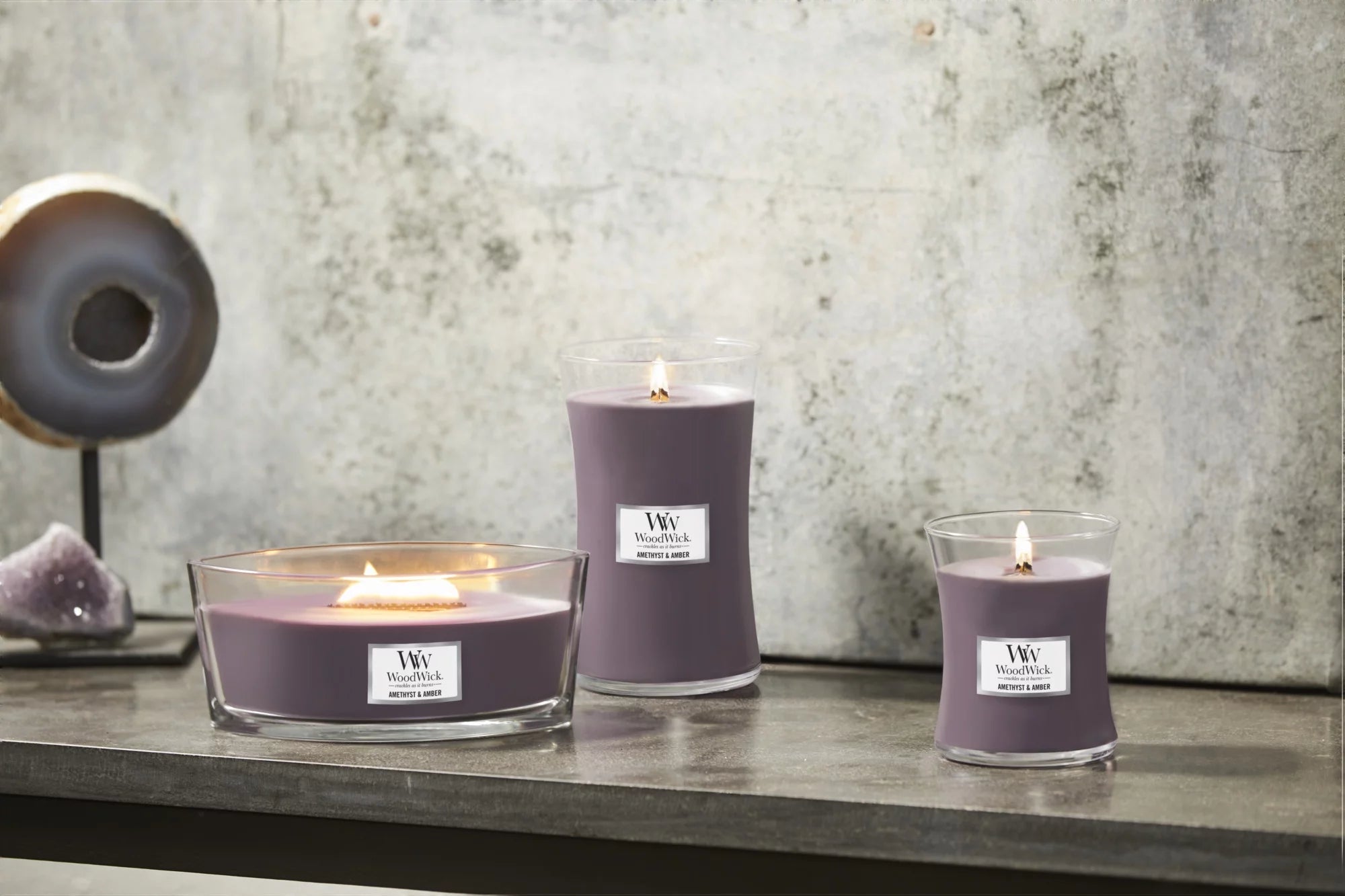 Amethyst & Amber Ellipse Candle Z85217