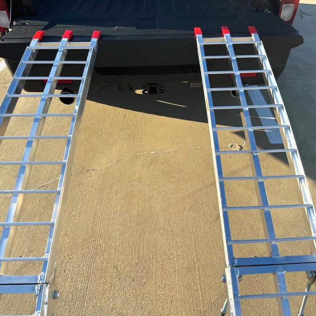 7.5ft Aluminum Folding ATV Ramps with Removable Support Legs, 2pcs Z48518