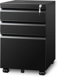 White 3 Drawer Mobile File Cabinet D32248
