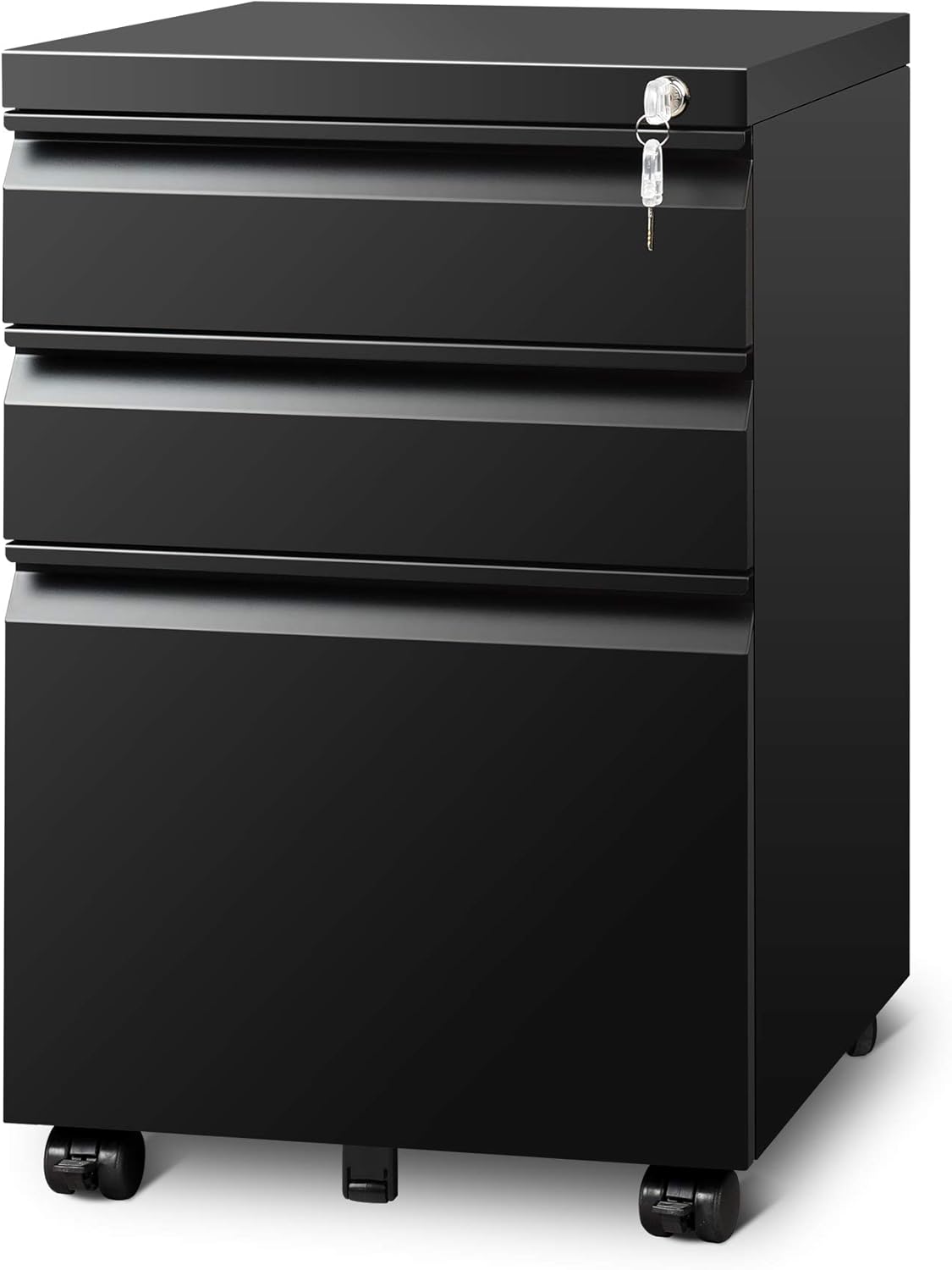 White 3 Drawer Mobile File Cabinet D32248