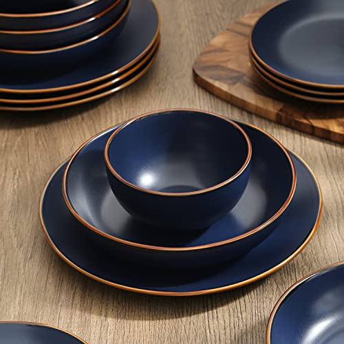 32 Piece Stoneware Dinnerware Set for 8, Blue E7743