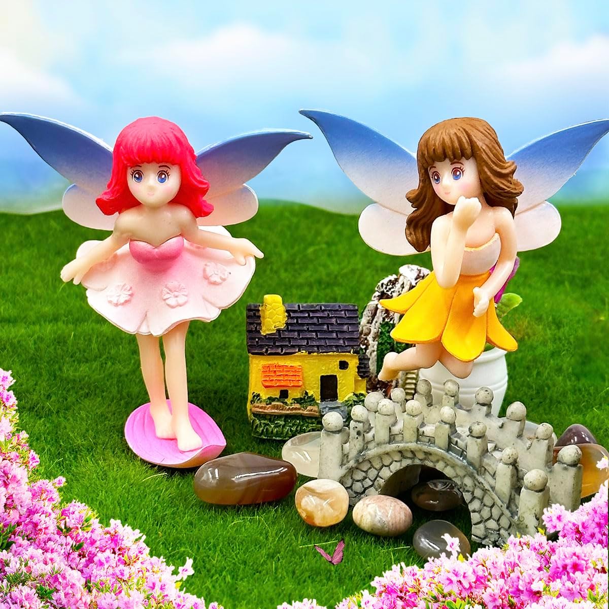 4Pcs Resin Mini Fairy Figurines L861283