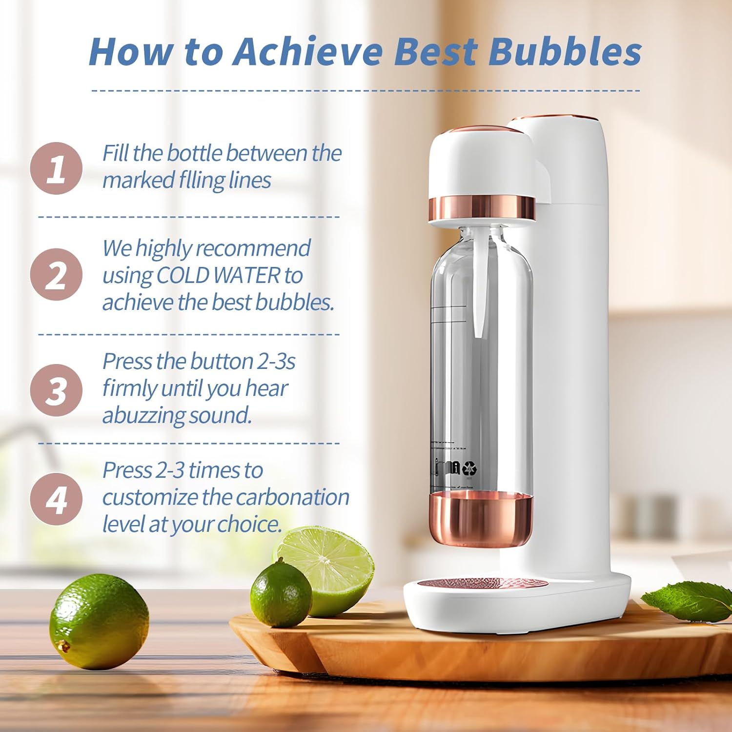 Sparkling Water Maker Soda Maker Machine with 1L PET Bottle E403