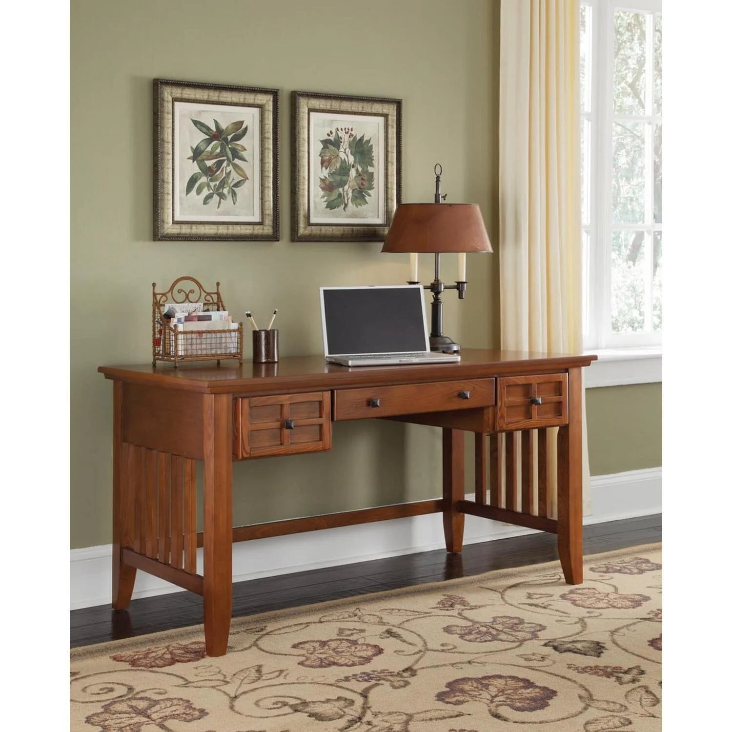 Brown Wood Executive Desk Z314260