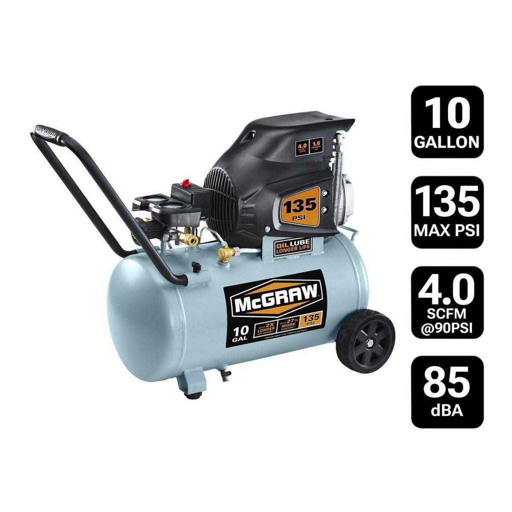 10 Gallon 175 PSI Horizontal Air Compressor S620