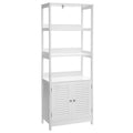 Matte White Freestanding Tall Storage Cabinet E124476
