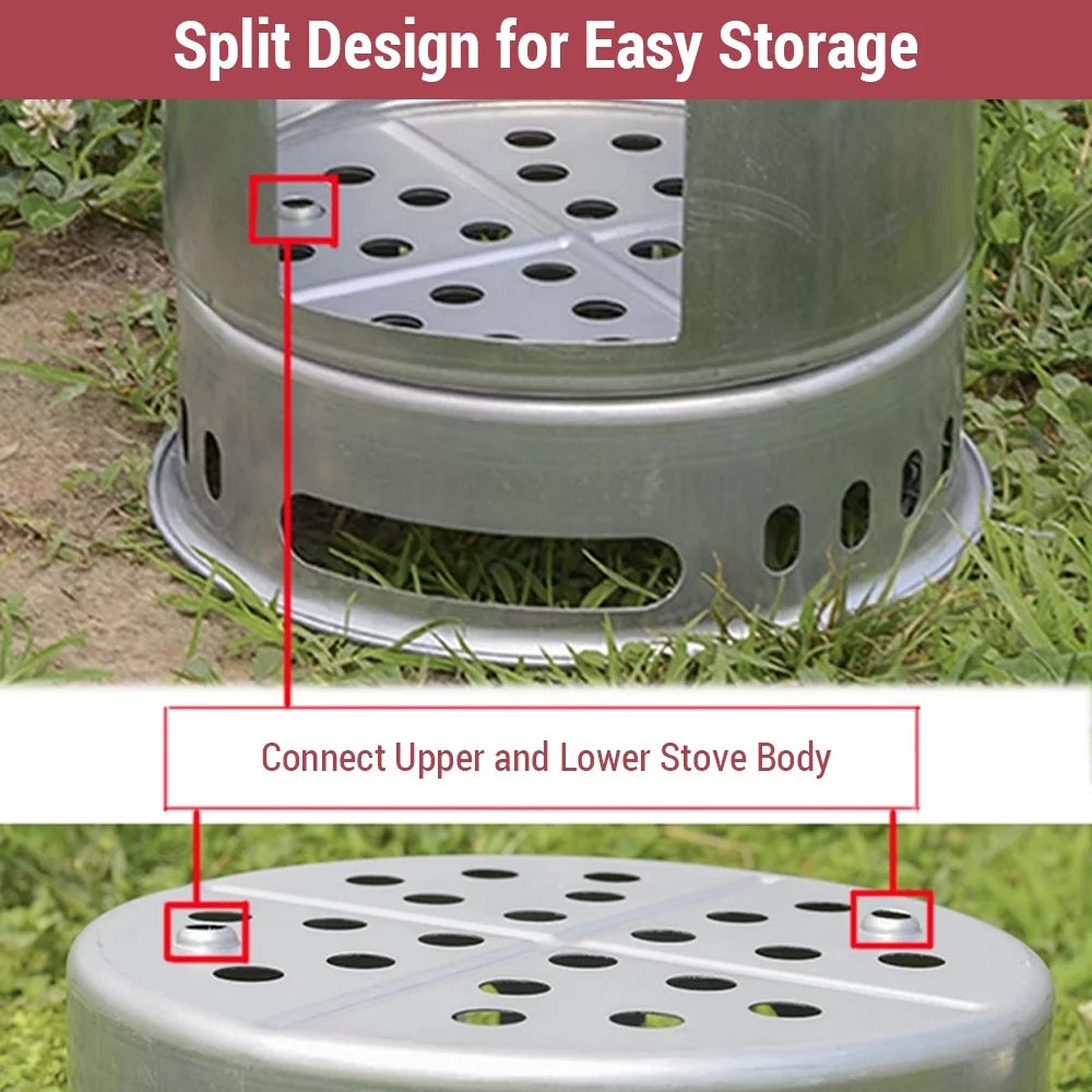 4 In 1 Portable Wood Camping Stove Z149530