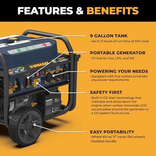 11400W Electric Start Portable Generator H935216