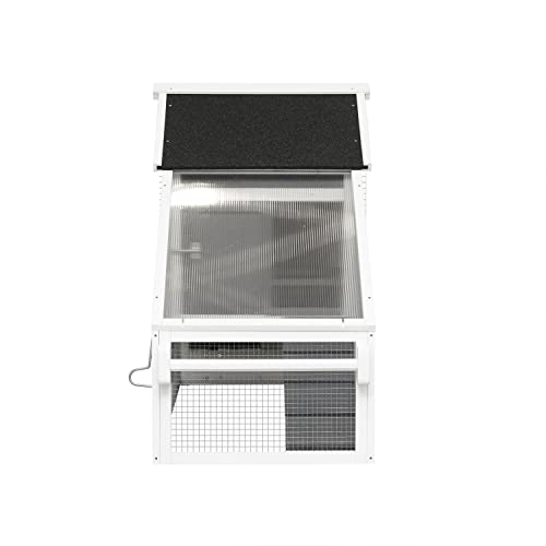 71" Movable Wooden Chicken Coop with Wheels and Run J635