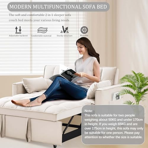 Black Velvet 3 in 1 Sleeper Sofa Couch Bed with Storage Pockets J331