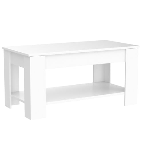 Black Wooden Lift Top Coffee Table with Storage Shelf K89758