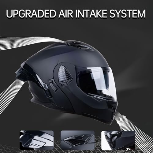 Matt Black X-Large Full Face Modular Motorcycle Helmet Y3262