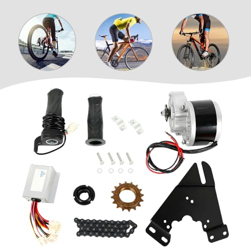 24V DC Brushed Motor Complete Kit, 250W 330RPM E-Bike Conversion Kit w/Controller & Chain K405936