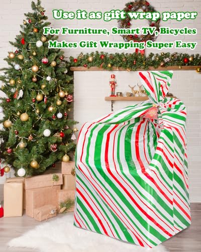 Large Christmas Gift Bags, Set of 4 44"x36" Jumbo Plastic Drawstring Gift Bags Z67514