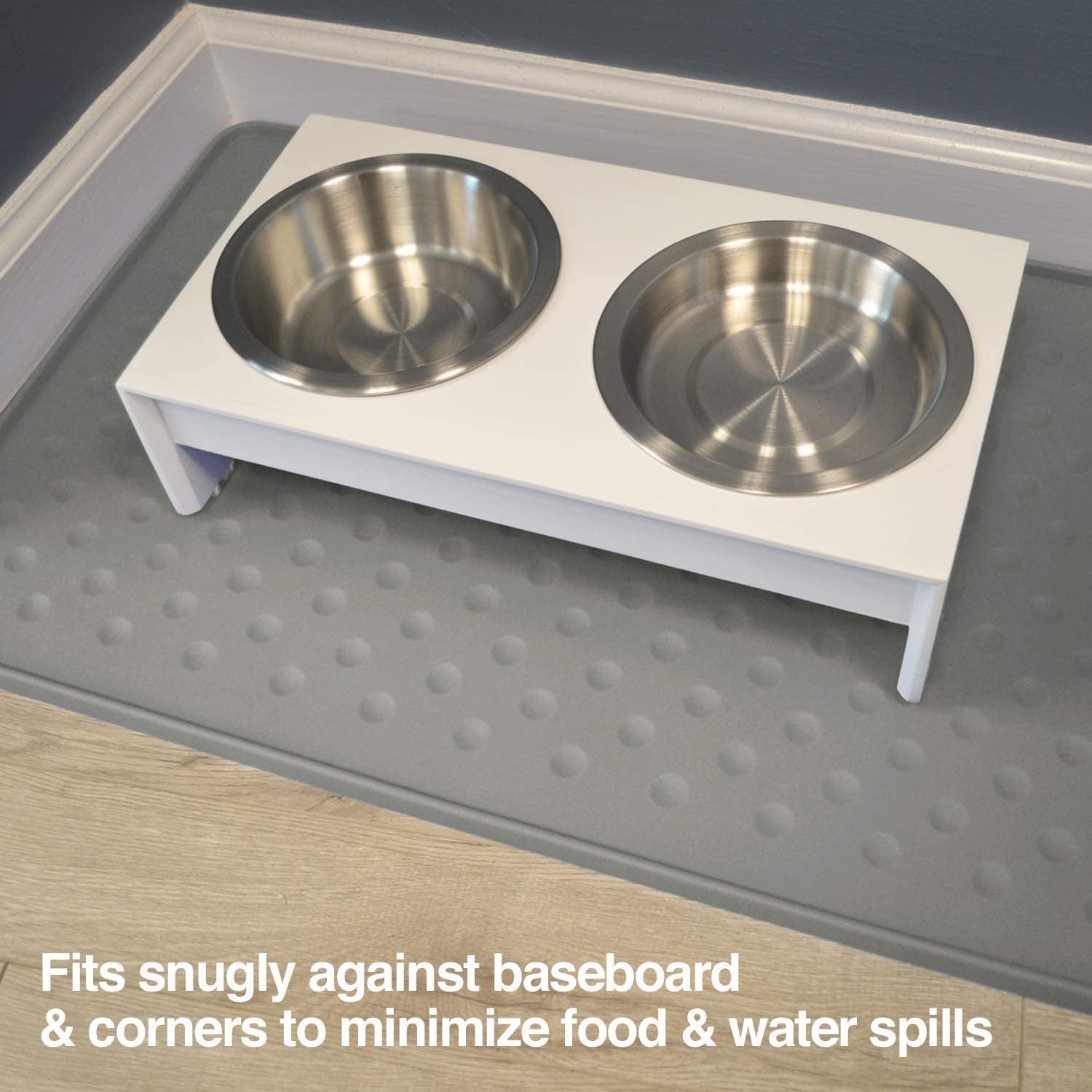 Grey Silicone Dog Food Mat, 27.5 x 17.5 S4860