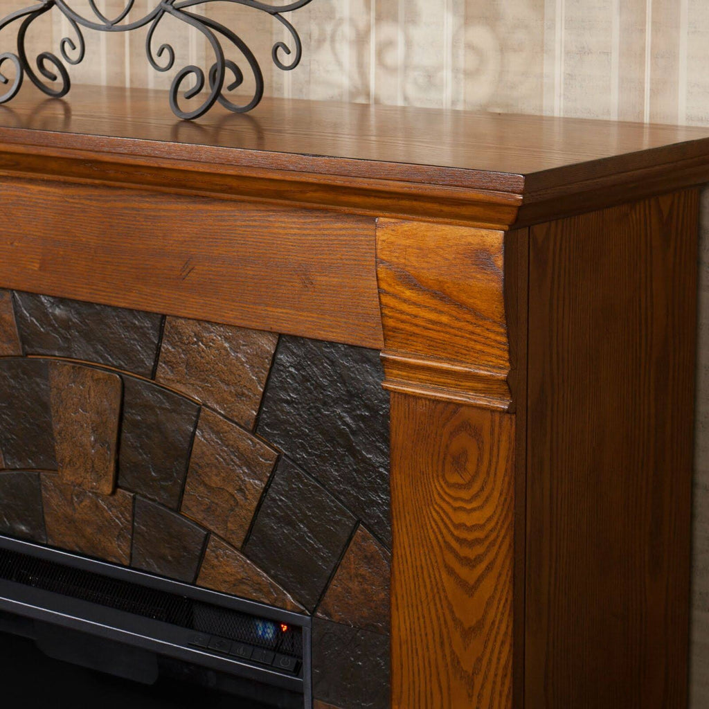 Salem Antique Oak Electric Fireplace M4796