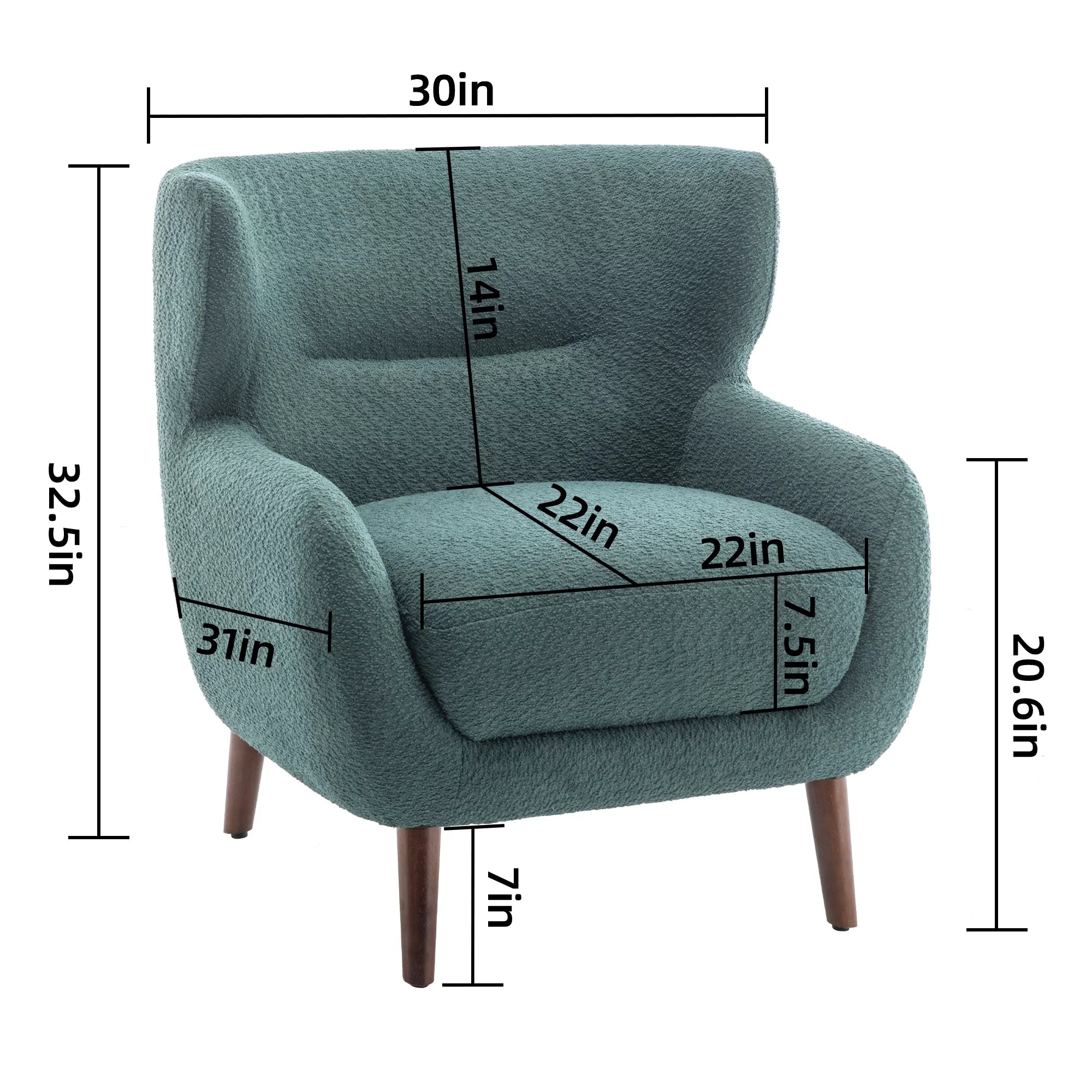 Green Tufted Wingback Armchair S7975