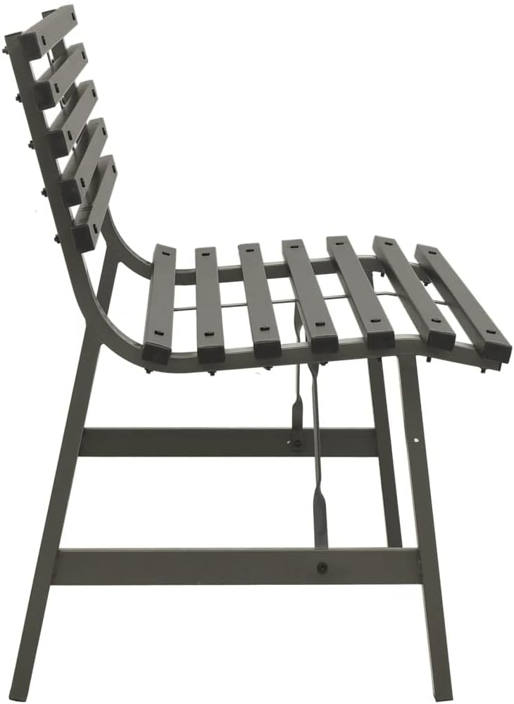 Black Steel 2-Seater Outdoor Bench U4685