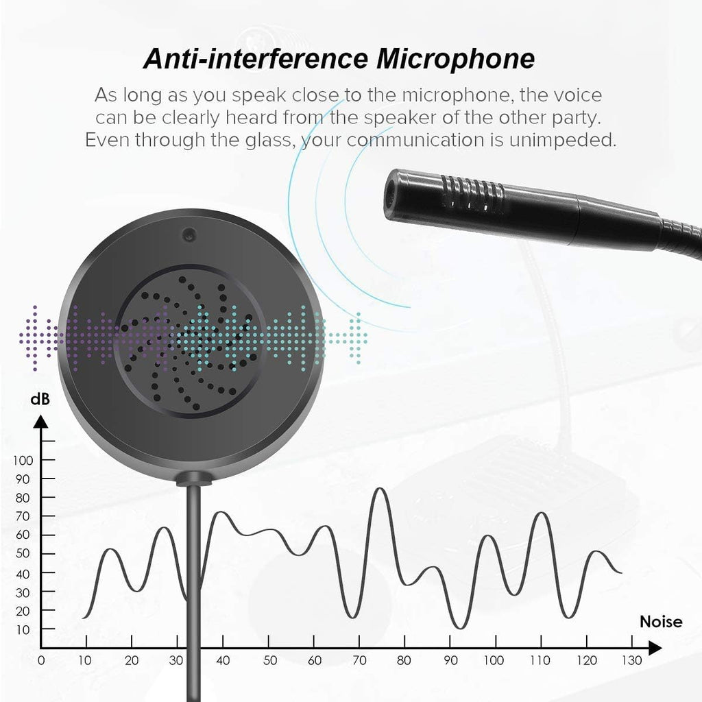 Dual Way Anti-Interference Intercommunication Microphone Talk Through Glass Voice Intercom System U511256