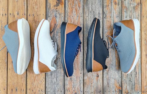 Men's Dress Sneakers Casual Walking Shoes Oxfords Mesh Comfortable Lightweight Breathable Lace-Up X287
