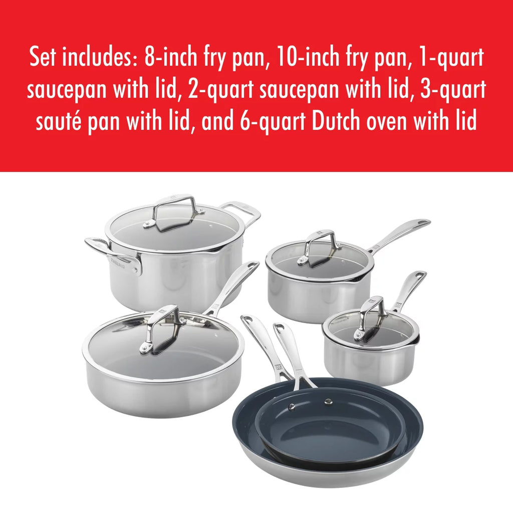 Stainless Steel Ceramic Nonstick Fry Pan with Lid J1620
