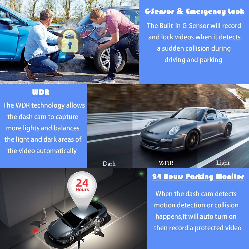 4K UHD Dash Cam with 3'' IPS Screen Y12059
