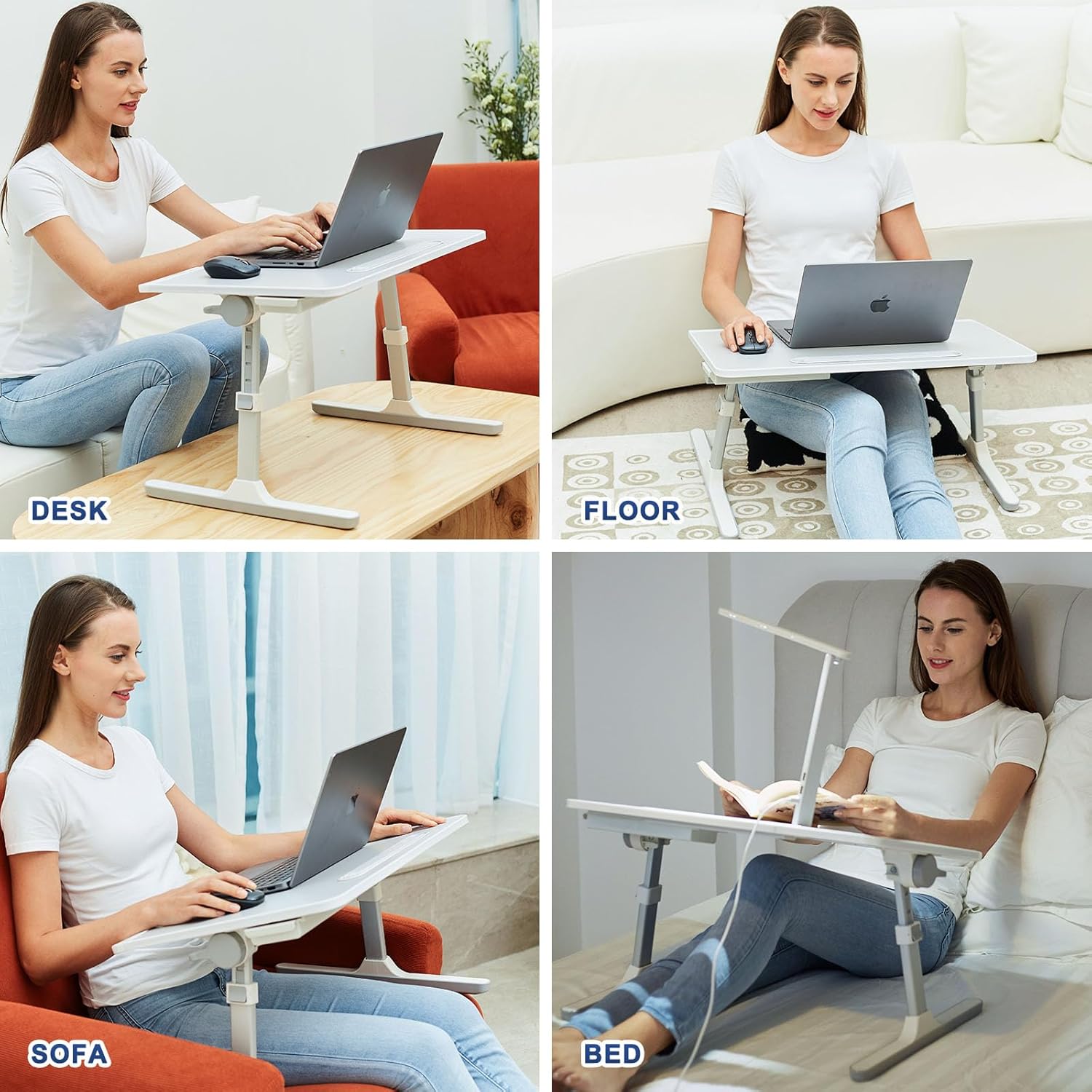 Grey Adjustable Lap Desk with Led Light T29966
