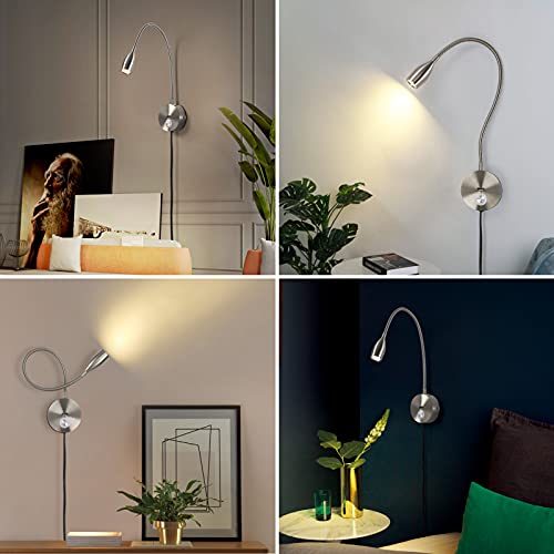 Brushed Nickel 3W LED Gooseneck Reading Light Z389267
