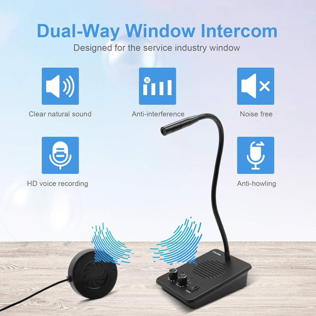 Dual Way Anti-Interference Intercommunication Microphone Talk Through Glass Voice Intercom System U511256