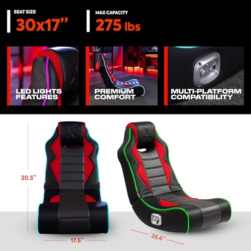 Foldable Bluetooth Audio Floor Chair with Headrest Mounted Speakers S6571