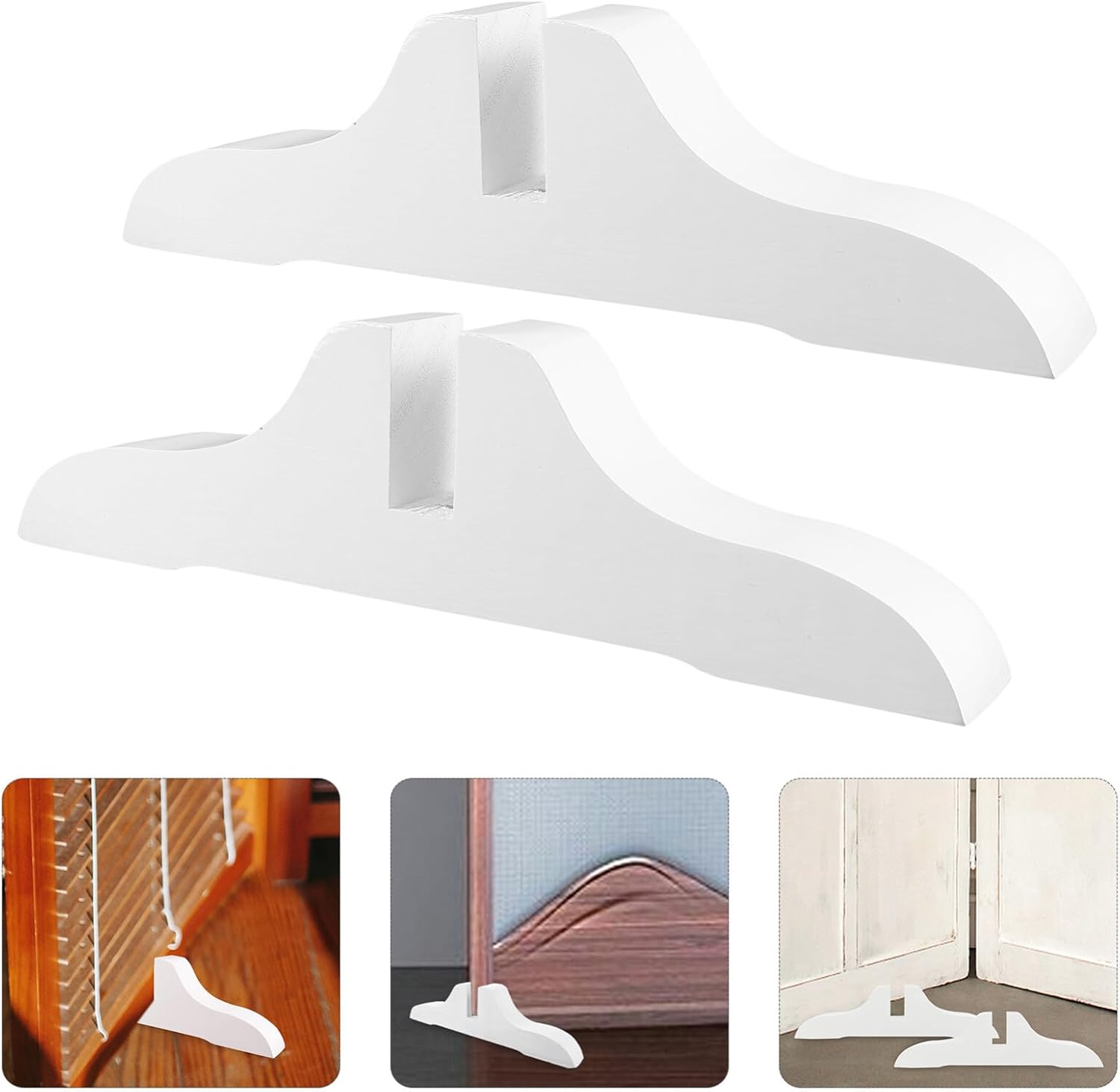 2Pcs White Wooden Room Divider Stand Feet Brackets Partition Base Support Legs W36997