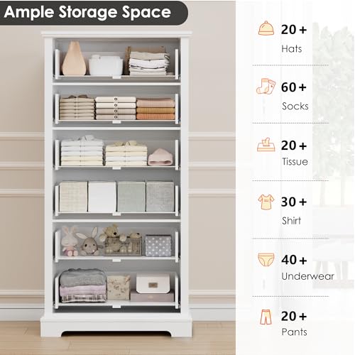 6 Drawer Tall Wood Dresser Z403