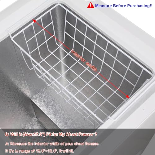 17.5 Inch Metal Wire Freezer Organizer Bins 2Pcs N164