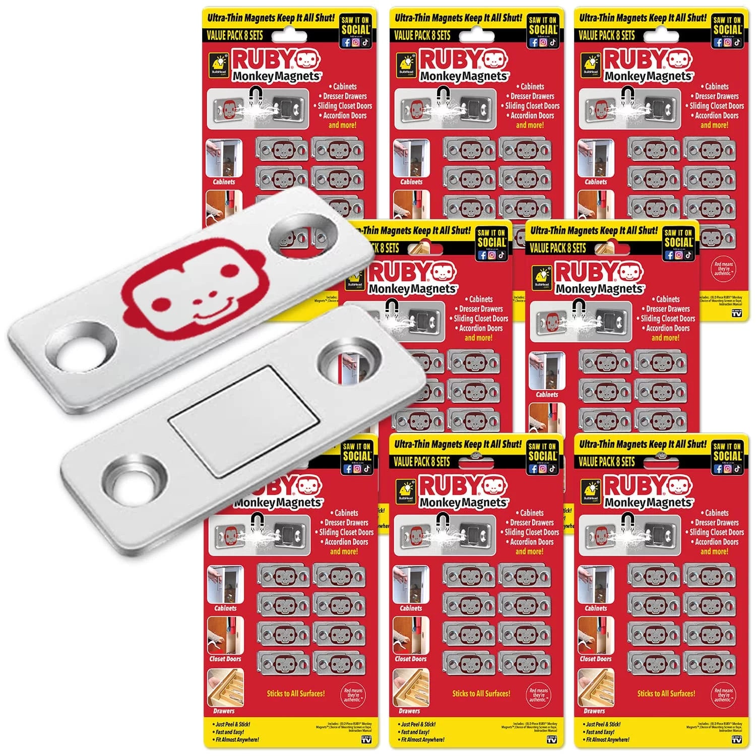 8 Pack Ultra-Thin Magnetic Plates O204
