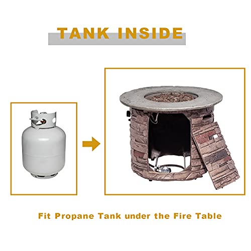 32-inch Round Propane Fire Pit Table with Stainless Steel Burner I58024