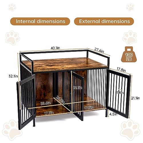 39" Heavy Duty Dog Crate Furniture with Divider V835