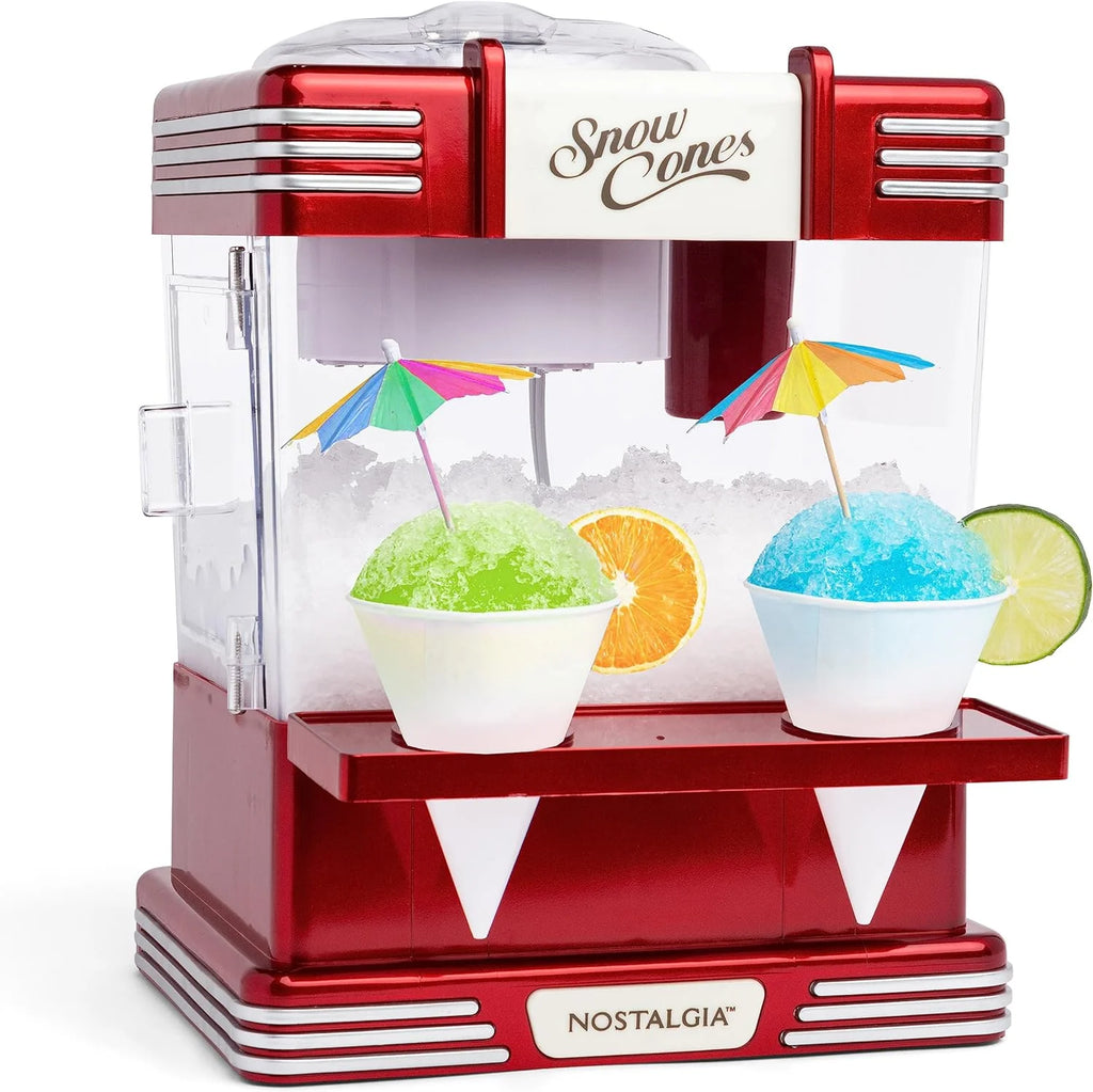 Red Snow Cone Maker with 2 Reusable Cones & Ice Scoop H4004