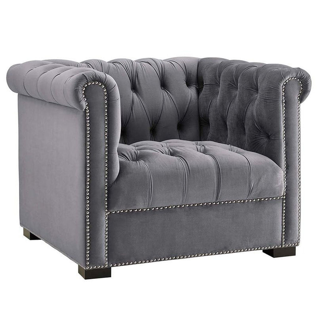 Gray Velvet Accent Chair K991873